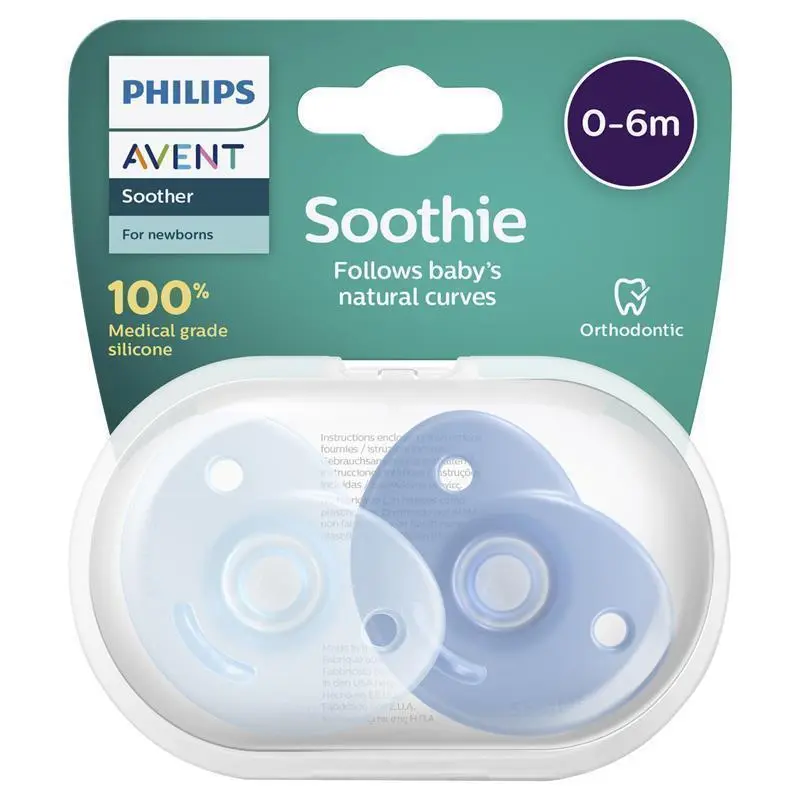Avent Translucent Silicone Pacifier 0-6 month 2 Pcs Avent Translucent Silicone Pacifier 0-6 month 2 Pcs