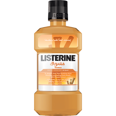 Listerine-Miswak-Mouthwash-250ml.png غسول الفم والأسنان Listerine Miswak Mouthwash 250ml - الصورة 1