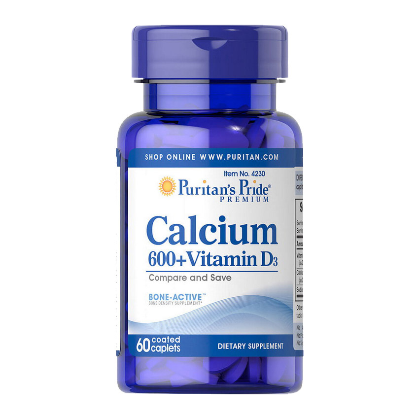 Puritans-Pride-Calcium-600-Vit-D3-60-Cap.jpg Puritans Pride Calcium 600+Vitamin D3 60 Capsule - الصورة 1