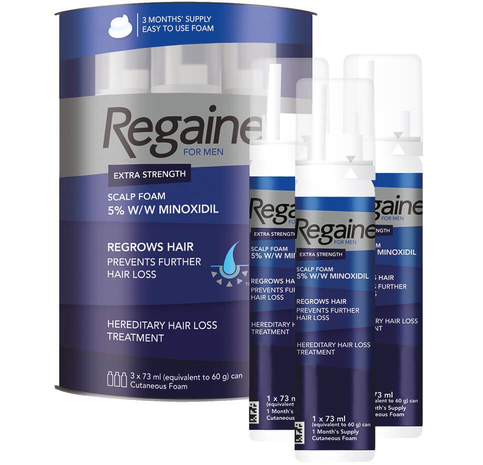 Regaine-5-Hair-Foam-73ml-3-Pcs.jpeg علاج الشعر Regaine 5% Hair Foam 73ml 3Pcs - الصورة 1