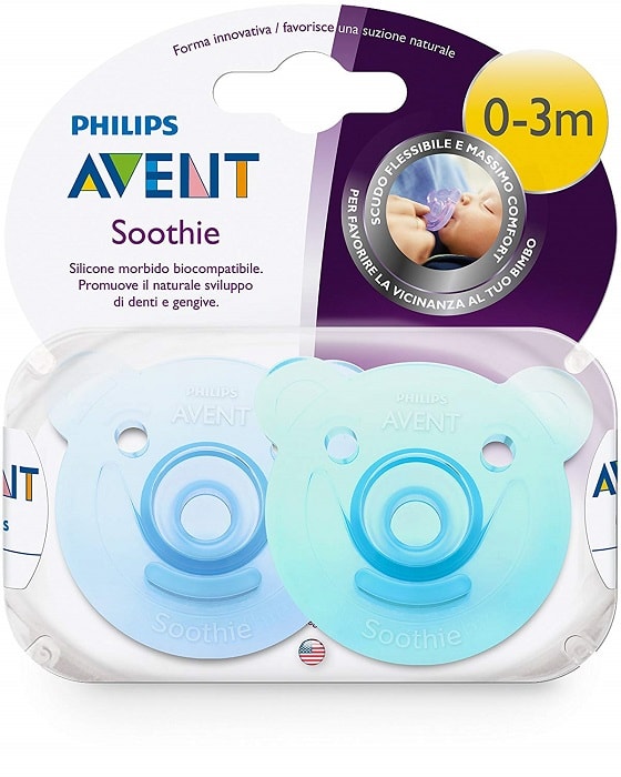 avent-soothe-0-3-boy.jpg لهاية الاطفال Avent Soothie Shaped Pacifier 0-3 month Boy- 2 Pcs - الصورة 1