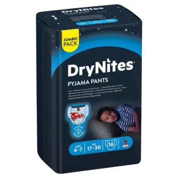 فوط الاطفال DryNites For Boy (4-7) Years 16 Under Wear Diapers -Spiderman