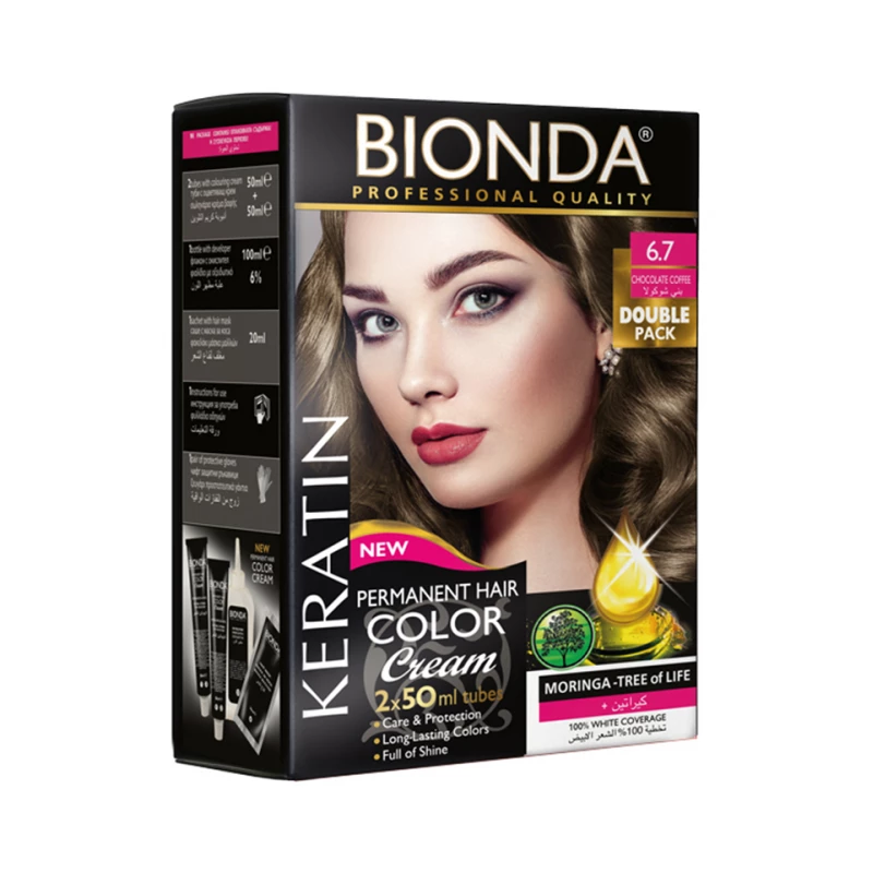 Bionda Keratin Hair Color Tube 2 Pcs Shade 6.7 Bionda Keratin Hair Color Tube 2 Pcs Shade 6.7