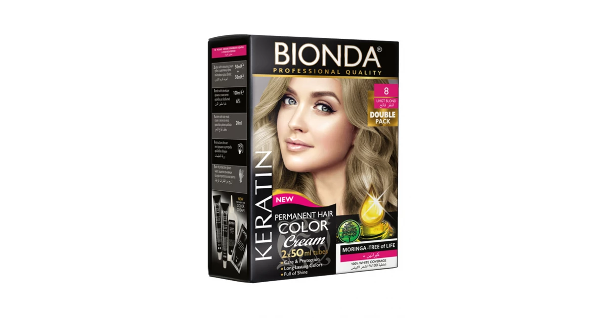 Bionda Keratin Hair Color Tube 2 Pcs Shade 8 Bionda Keratin Hair Color Tube 2 Pcs Shade 8