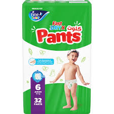 Fine Baby Fast Dry X Junior Pants (6) 32 Diapers