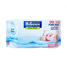 Higeen Pure 99.5 %Water Baby Wipes 66 Pcs