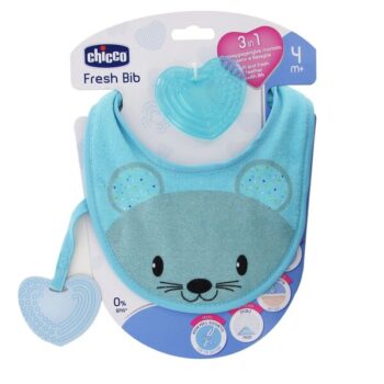 Chicco Fresh Bib Teether 3 In1 Blue