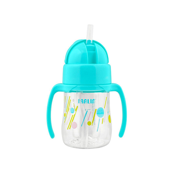 Farlin Crystal Straw Drinking Cup blue, 150ml Farlin Crystal Straw Drinking Cup blue, 150ml